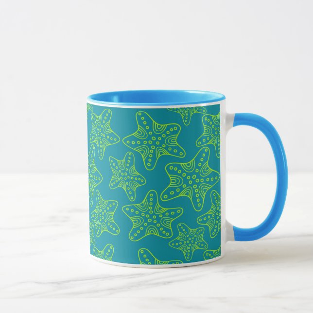 Starfish Crowd Pattern Mug (Right)