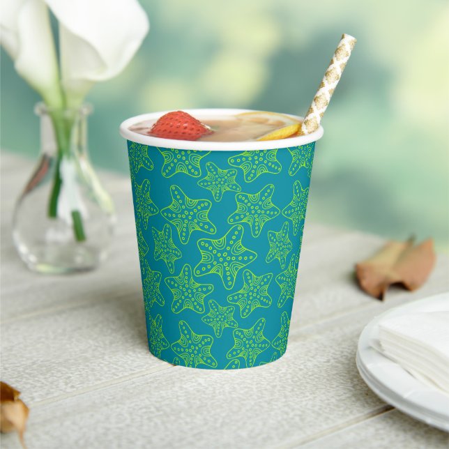 Starfish Crowd Pattern Paper Cups (Insitu)