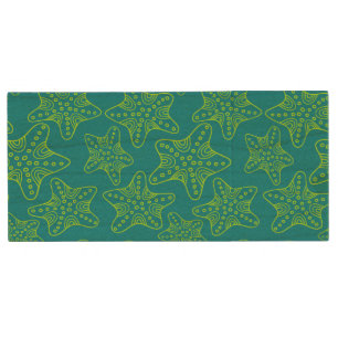 Starfish Crowd Pattern Wood USB Flash Drive