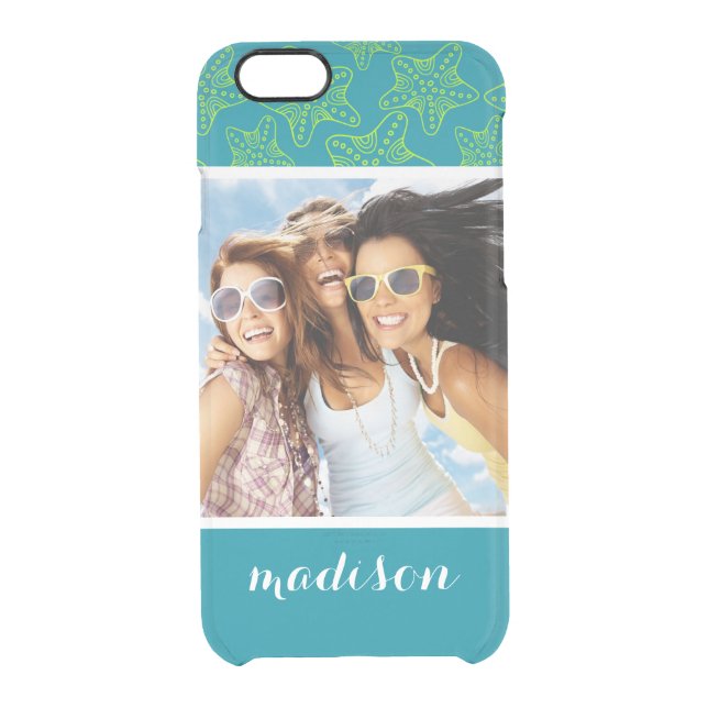 Starfish Crowd Pattern | Your Photo & Name Uncommon iPhone Case (Back)