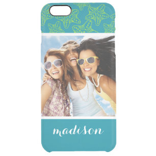 Starfish Crowd Pattern   Your Photo & Name Clear iPhone 6 Plus Case