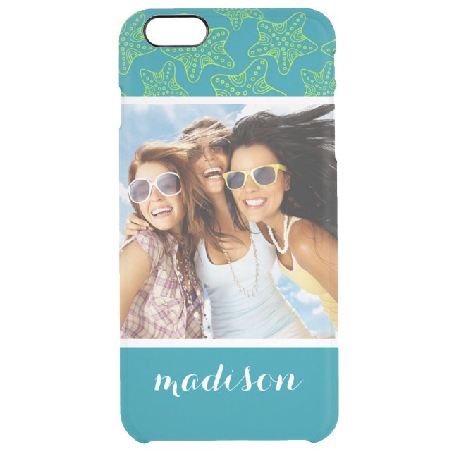 Starfish Crowd Pattern | Your Photo & Name Uncommon iPhone Case (Back)