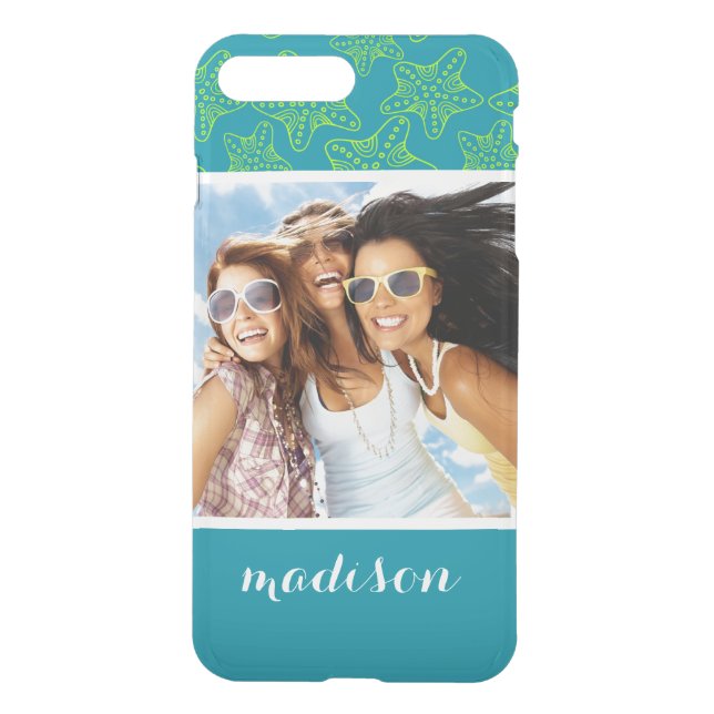 Starfish Crowd Pattern | Your Photo & Name Uncommon iPhone Case (Back)