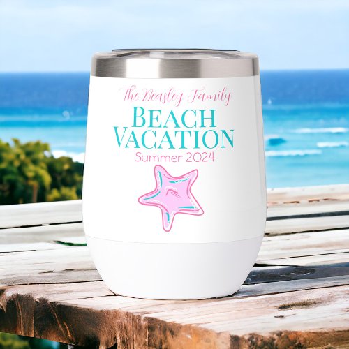 Starfish Custom Beach Cruise Reunion Vacation Thermal Wine Tumbler