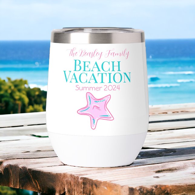 Starfish Custom Beach Cruise Reunion Vacation Thermal Wine Tumbler (Creator Uploaded)