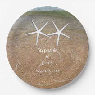 Starfish Cute Couple Beach Nautical Weddings 2023 Paper Plates