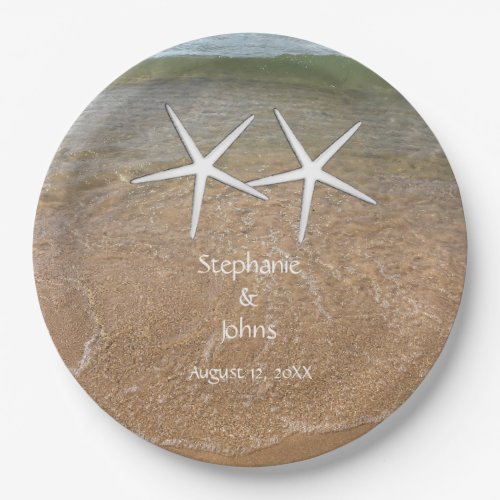 Starfish Cute Couple Beach Nautical Weddings 2023 Paper Plates