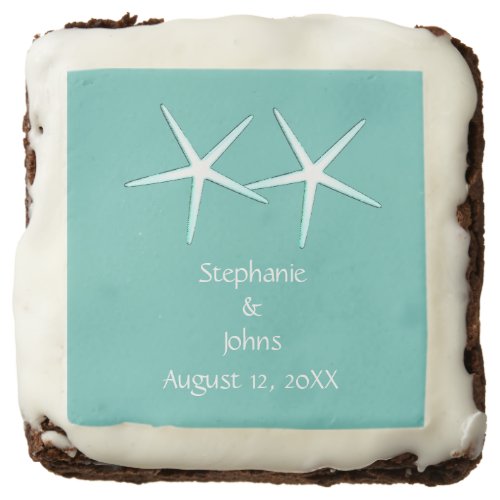 Starfish Cute Couple Teal Blue Wedding Gift 2023 Brownie