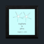 Starfish Cute Couple Teal White Gift Favor Wedding Gift Box<br><div class="desc">Printed with beautiful image of two cute starfish patterns in light teal blue background. Makes a beautiful keepsake gift for wife or newly married couples. You may change the background color if you wish.</div>