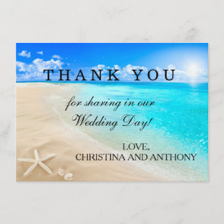 Starfish Destination Beach Wedding Thank You Note