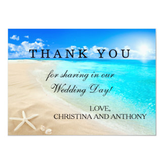 Starfish Destination Beach Wedding Thank You Note Card