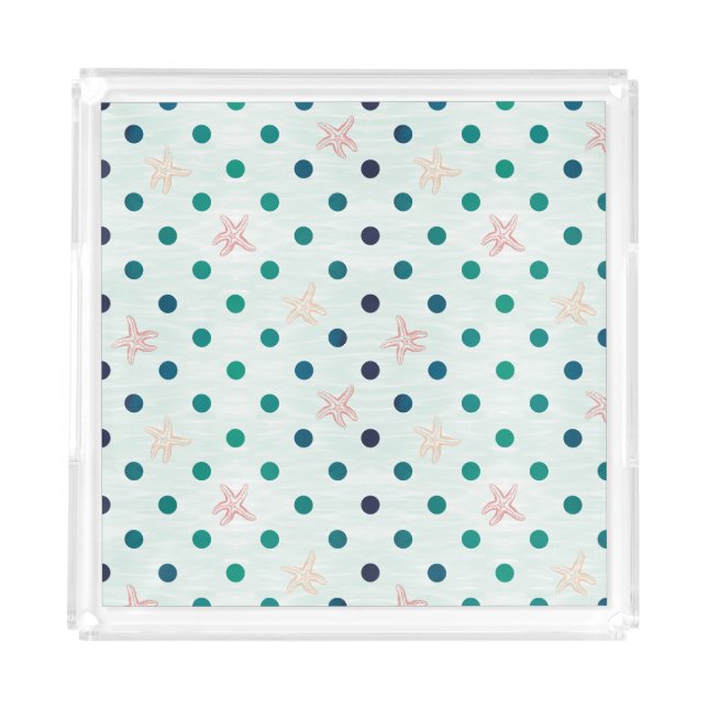 Starfish Dot Dance Acrylic Tray (Front)