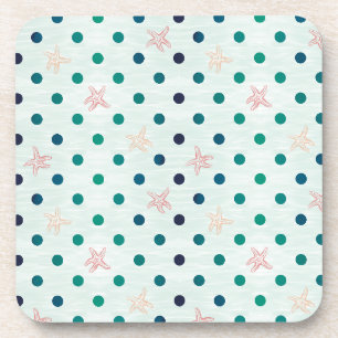 Starfish Dot Dance Beverage Coaster