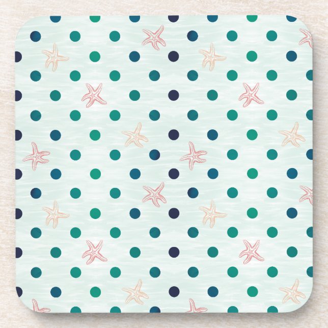 Starfish Dot Dance Beverage Coaster (Front)