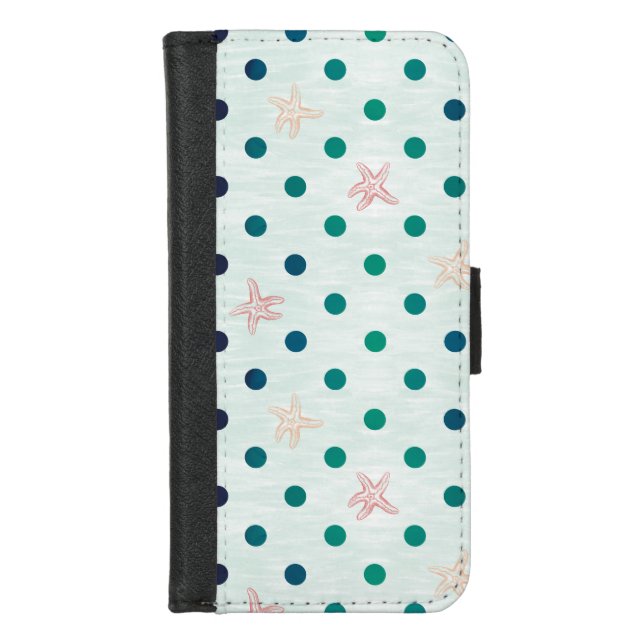 Starfish Dot Dance iPhone Wallet Case (Front)