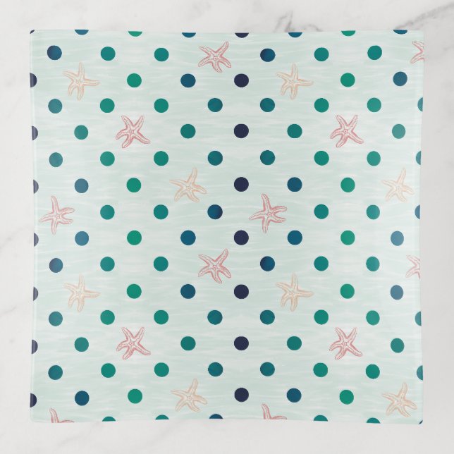 Starfish Dot Dance Trinket Tray (Front)