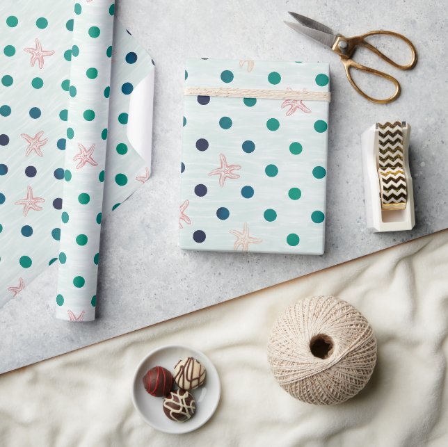 Starfish Dot Dance Wrapping Paper (Crafts)