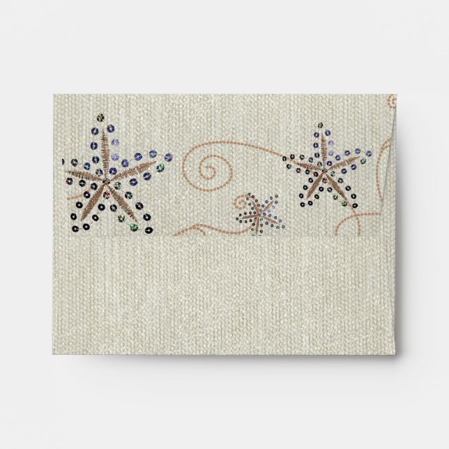 Starfish Elegance Beach Invitation Envelope (Back (Top Flap))