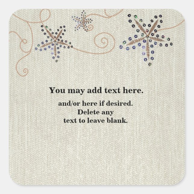 Starfish Elegance Beach Wedding Favor Sticker (Front)