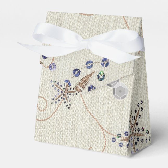 Starfish Elegance Wedding Beach Party Favor Boxes (Front Side)