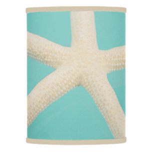 Starfish elegant ocean beach teal cream lamp shade