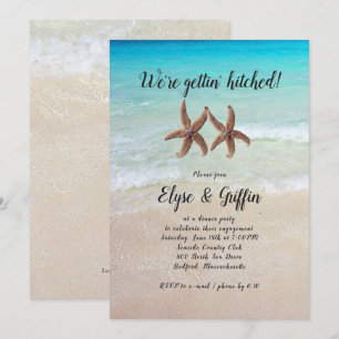 Starfish Engaged Couple Inviting Party Invitation