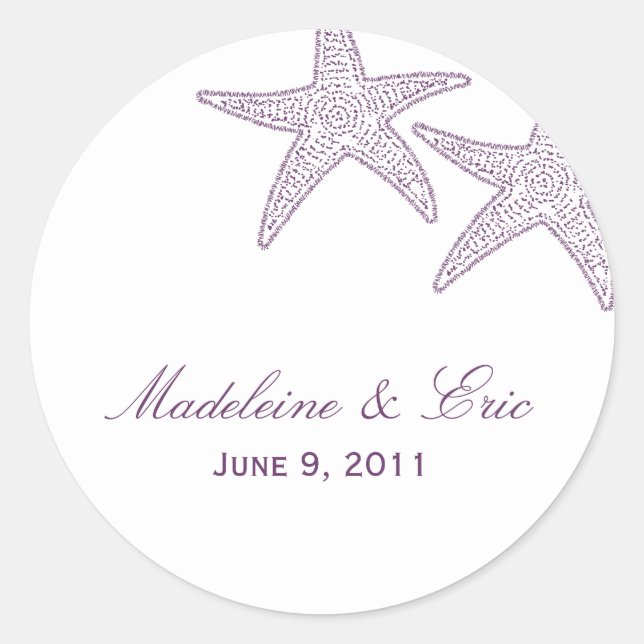 Starfish Favor Sticker - Purple (Front)