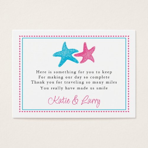 Starfish Favor Tag  Wedding Favor