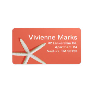 Starfish Fingers Beach   coral Label