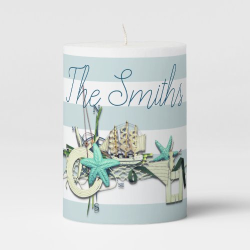 Starfish Fishing Net  Tall Ship Nautical Pillar Candle