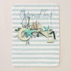 Starfish, Fishing Net & Tall Ship Nautical Sherpa Blanket