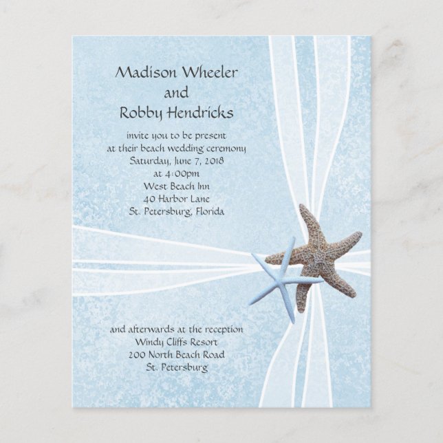 Starfish Gift Box Wedding Ceremony Invitations (Front)