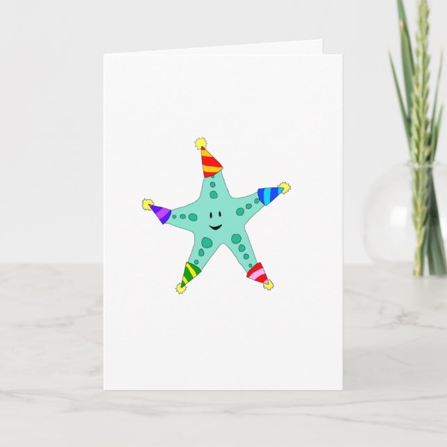 Starfish Happy Birthday card (Front)