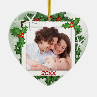 Starfish Heart Family Photo Christmas Ornament
