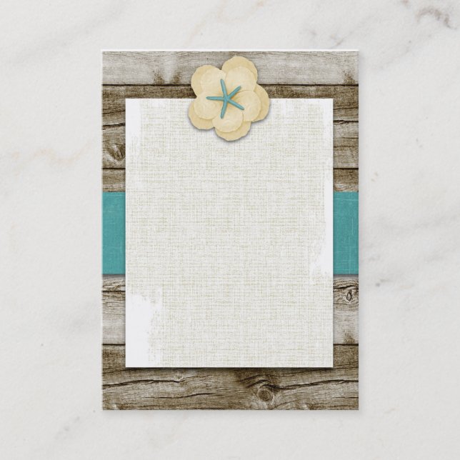 Starfish Hibiscus Vintage Wood Business Card (Front)