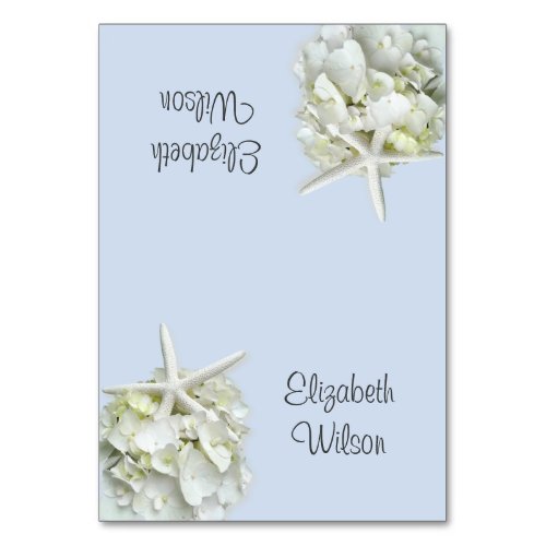 Starfish Hydrangea Tented Place Cards