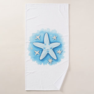 Starfish in Blue Bath Towel