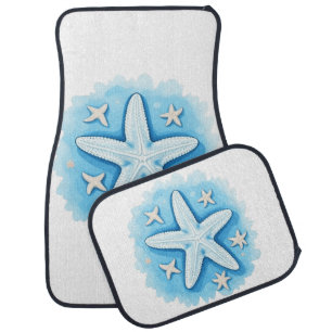 Starfish in Blue Car Floor Mat