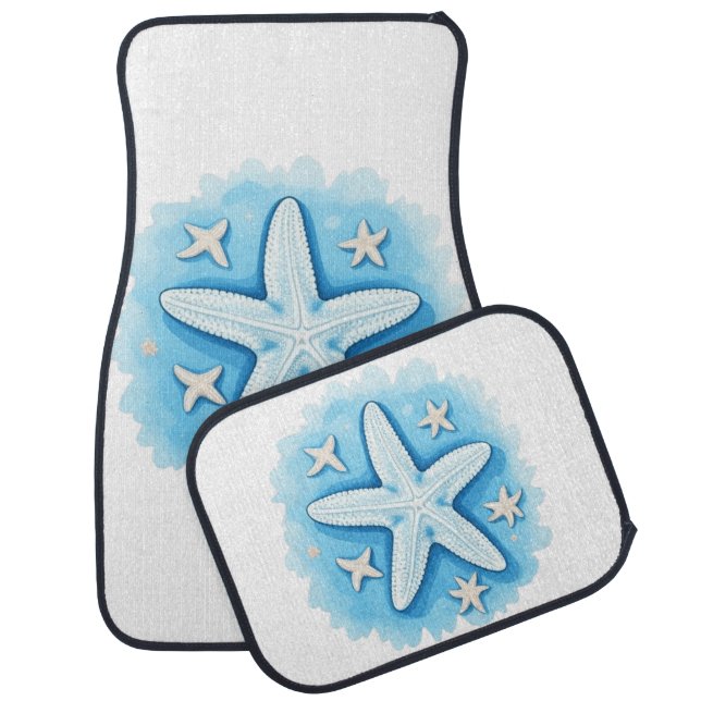 Starfish in Blue Car Floor Mat (Set)
