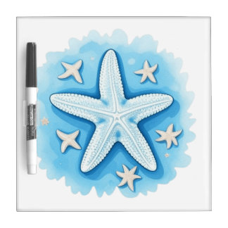 Starfish in Blue Dry Erase Board