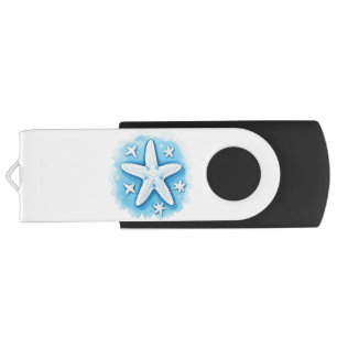 Starfish in Blue Flash Drive