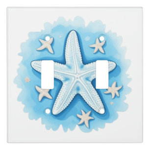 Starfish in Blue Light Switch Cover