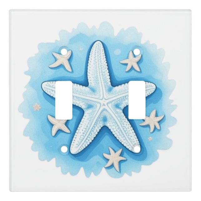 Starfish in Blue Light Switch Cover (Front)