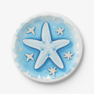 Starfish in Blue Paper Plates
