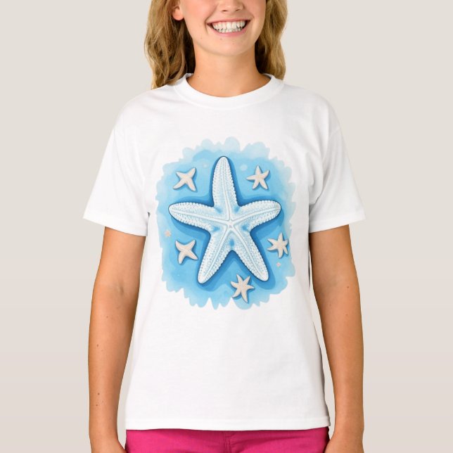 Starfish in Blue T-Shirt (Front)