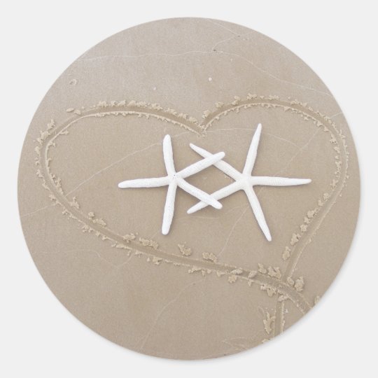 Starfish in Heart Sticker