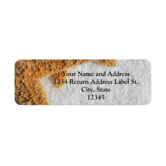 Starfish in Sand Beach Wedding Label