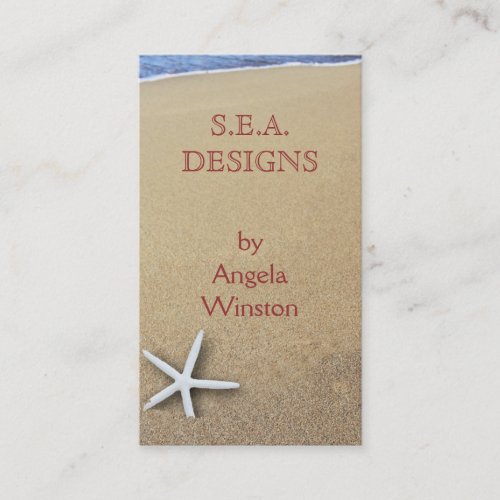 Starfish in Sand Custom Business Cards