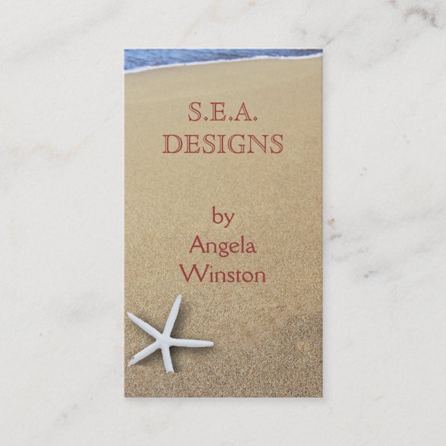 Starfish in Sand Custom Business Cards (Front)