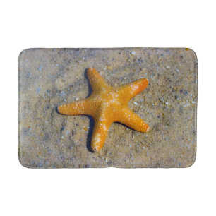 Starfish in the Sand Bath Mat